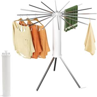 Flipkart SmartBuy Aluminium Floor Cloth Dryer Stand Free Standing Fan-Shaped with Tripod Stand 16 Aluminium Poles / 360° Rotation