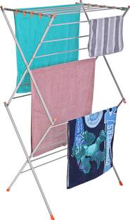 Homwell Steel Floor Cloth Dryer Stand Heavy Duty Stainless Steel Large 16 Rods