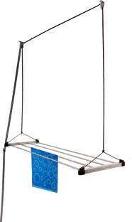 RAINBOW DRYWELL Steel Ceiling Cloth Dryer Stand 4 Pipes 3 Feet Economy Heavy Duty UV Protected Nylon Single Rope Operated Dryer