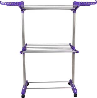 Flipkart SmartBuy Aluminium, Plastic, Steel Floor Cloth Dryer Stand SS Premium Compact Space Saving Foldable - UFSB201 Double Poll