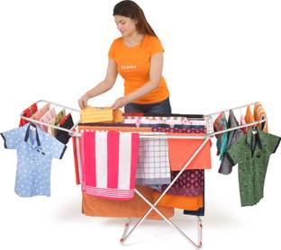 LIMETRO STEEL Steel Floor Cloth Dryer Stand SS-ROD-BEDSTYLE