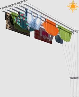 ATM Enterprises Steel Ceiling Cloth Dryer Stand 6 Feet 6 Pipes set with Metal Channel(Extra Cones & Caps)