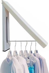 TRINGDOWN Plastic Floor Cloth Dryer Stand Retractable Clothes Rack-Laundry Room Drying Rack Wall Mounted Clothes Hanger