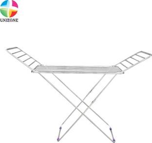 Unizone Steel, Plastic, Aluminium Floor Cloth Dryer Stand Palang Foldable 12 Month Warranty