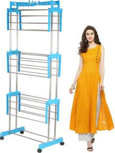 RAFTTAR Steel, Plastic Floor Cloth Dryer Stand RF Stainless Steel Foldable CLOTH DRYER STAND (3 TIER)