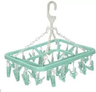 Collectrio Plastic Ceiling Cloth Dryer Stand 360 Degree Portable & Rotatable 32 Clips Space Saving