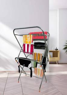 Bluevista Steel Floor Cloth Dryer Stand Bright 1 inch rust poof heavy duty 6ft foldable for balcony easy to use