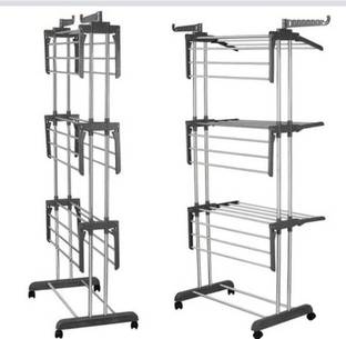 HomeMate Steel, Plastic Floor Cloth Dryer Stand B2SS-3T-PN001002