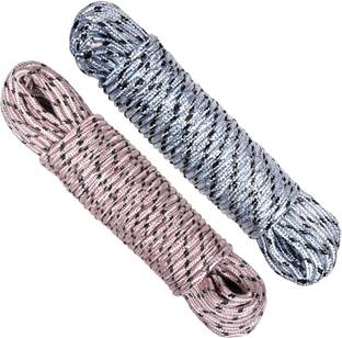 KUBER INDUSTRIES Nylon Synthetic Cloth Drying Rope|Cloth Drying Wire|20 MTR|Pack of 2|Multicolor Nylon Retractable Clothesline