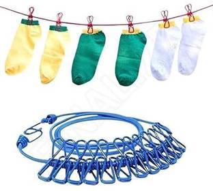 Shopeleven Drying Hanger Laundry Accessories Plastic Retractable Clothesline