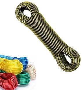 The cook house PVC Coated Steel Wire Rope for Drying Clothes- 2 Plastic Hooks Steel Retractable Clothesline
