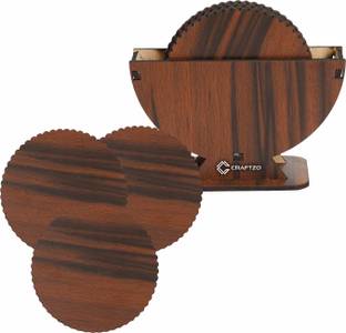 Craftzo Round Wood Coaster Set