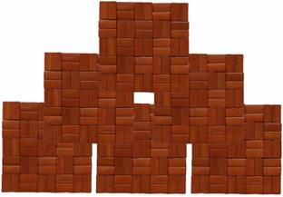 KUBER INDUSTRIES Square Bamboo Coaster Set