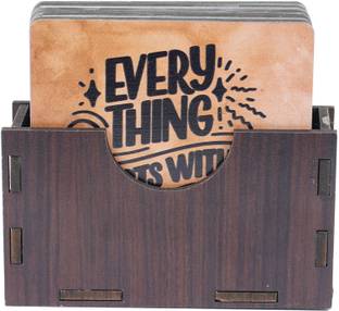 Flipkart SmartBuy Square Reversible Wood Coaster Set