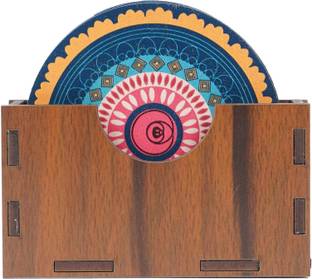Flipkart SmartBuy Round Reversible Wood Coaster Set