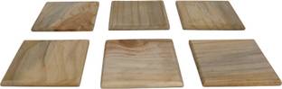 MZ Collections Square Reversible Wood Coaster Set