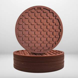 AROSIL Round Reversible Rubber Coaster Set
