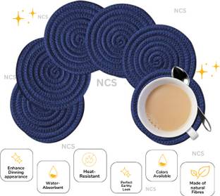 NCS Round Reversible Jute Coaster Set