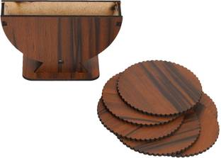 Craftzo Round Wood Coaster Set