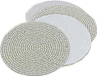 Prisha India Craft Round Glass Coaster Set