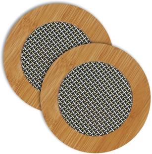 JANCOM Round Wood Coaster Set