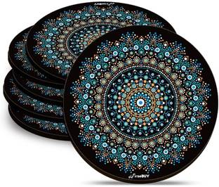 FirseBUY Round Wood Coaster Set