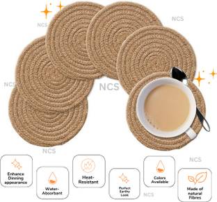NCS राउंड रिवर्सेबल  जूट कोस्टर सेट