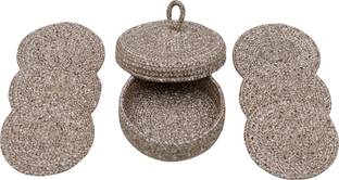 LADLI JEE Round Reversible Polyester Coaster Set