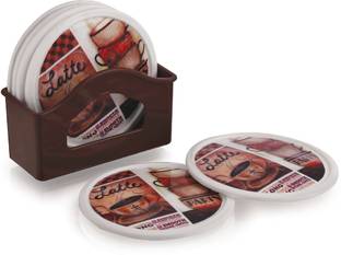 AAKAR Round PVC Coaster Set