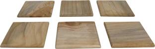 MZ Collections Square Reversible Wood Coaster Set