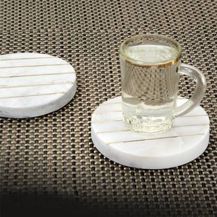 NIBHAV EXPORTS Round Marble Coaster