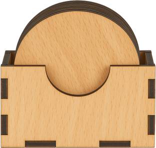 Craftzo Round Wood Coaster Set