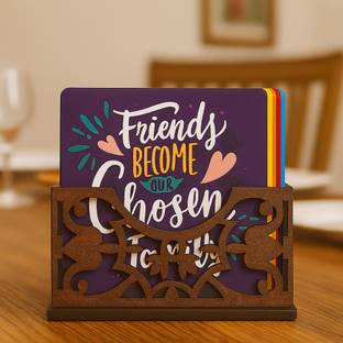 Flipkart SmartBuy Square Reversible Wood Coaster Set