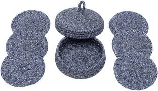 LADLI JEE Round Reversible Polyester Coaster Set