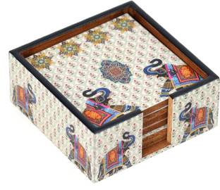 DULI Square Wood Coaster Set