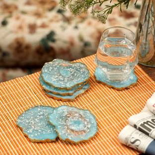 DULI Oval Reversible Resin Coaster Set