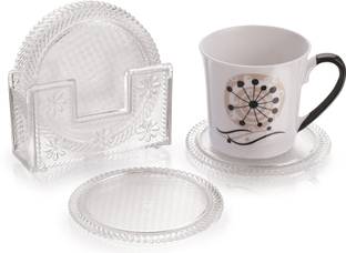 AAKAR Round Reversible PVC Coaster Set