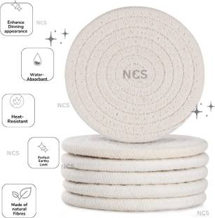 NCS Round Reversible Jute Coaster Set