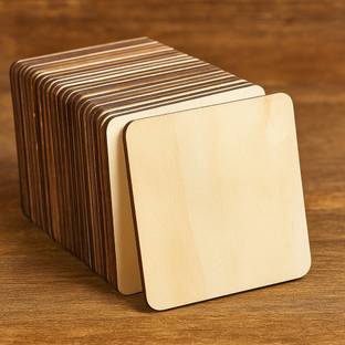 Rage-X Square Wood Coaster Set