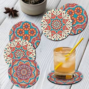 Hothouse Round Medium Density Fibreboard Coaster Set
