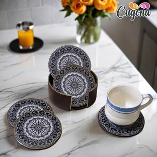 CUGONA Round Wood Coaster Set