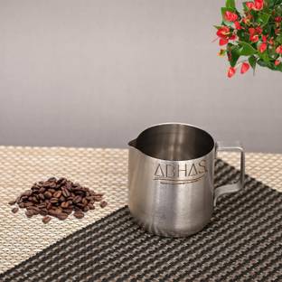 ABHAS Stainless Steel 350ML Frothing Mug Personal Coffee Maker
