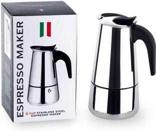 White Wings Stainless Steel Stovetop Espresso Kaapi,Italian Percolator 6 Cups Coffee Maker