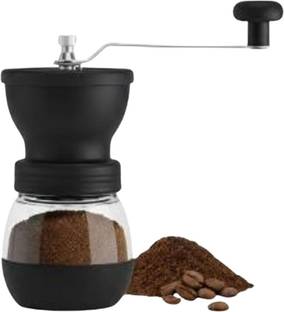 doppio Manual Coffee Grinder – Adjustable Hand Grinder with Glass Container 4 Cups Coffee Maker