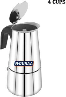 N-duraa 4 Cup Coffee Percolator|Stainless Steel Coffee Maker for Strong Brew 4 Cups Coffee Maker