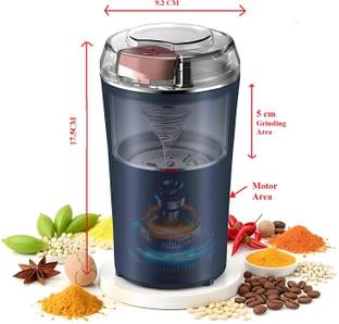 Praaj Blue Mini Grinder – Multipurpose Grinder for Dry Spices, Masala, Nuts, Seeds 240 W Mixer Grinder