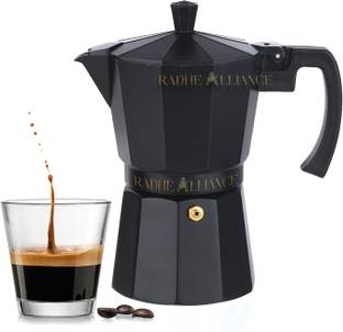 RADHE ALLIANCE Classic Moka Pot, Stovetop,Espresso Coffee Maker, 300ML, Premium Aluminium Built Personal Coffee Maker