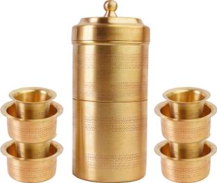 THANGAM Brass Filter Coffee Maker and Dabara Set of 4 150ml 4 Cups Coffee Maker