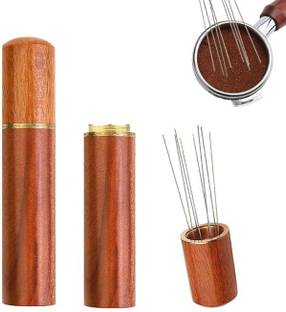HASTHIP Espresso Coffee Stirrer Pin 8Pin Wooden Handle Tool Set Personal Coffee Maker
