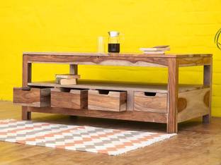 Allie Wood Rosewood ( Sheesham ) Drawer Storage Solid Wood Coffee Table